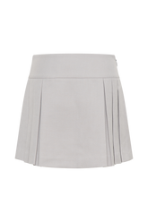 Angie Pleated Buckle Mini Skirt - Grey